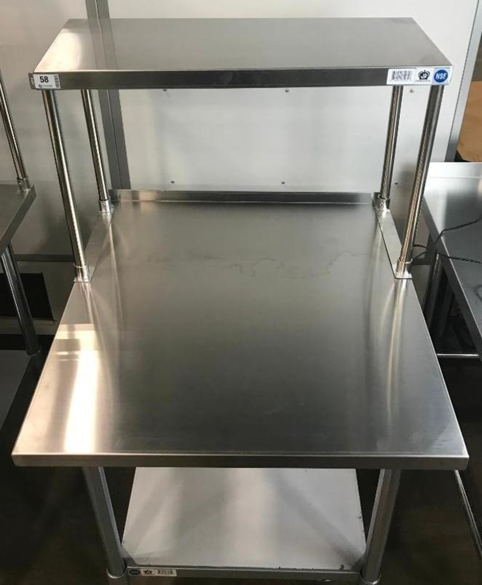 30" X 30" STAINLESS TABLE WITH 12" OVERSHELF - Image 2 of 5