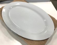 20" Plain White Oval Platters - Lot of 3