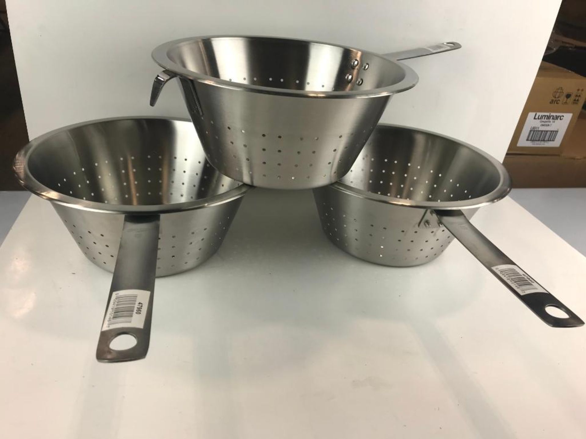 VOLLRATH 47960 HEAVY STAINLESS STEEL 10.5" X 4" SPAGHETTI COOKER/STRAINER, LOT OF 3