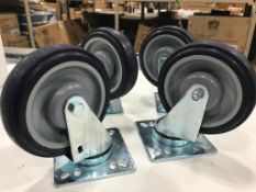 5" CASTERS WITH 4" MOUNTING PLATES - LOT OF 4