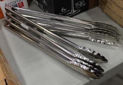 16" STAINLESS STEEL UTILITY TONGS, JOHNSON ROSE 3976 - LOT OF 4