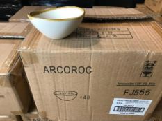 CASE OF TERRASTONE 4 3/8" WHITE BOWLS - 48/CASE, ARCOROC - NEW