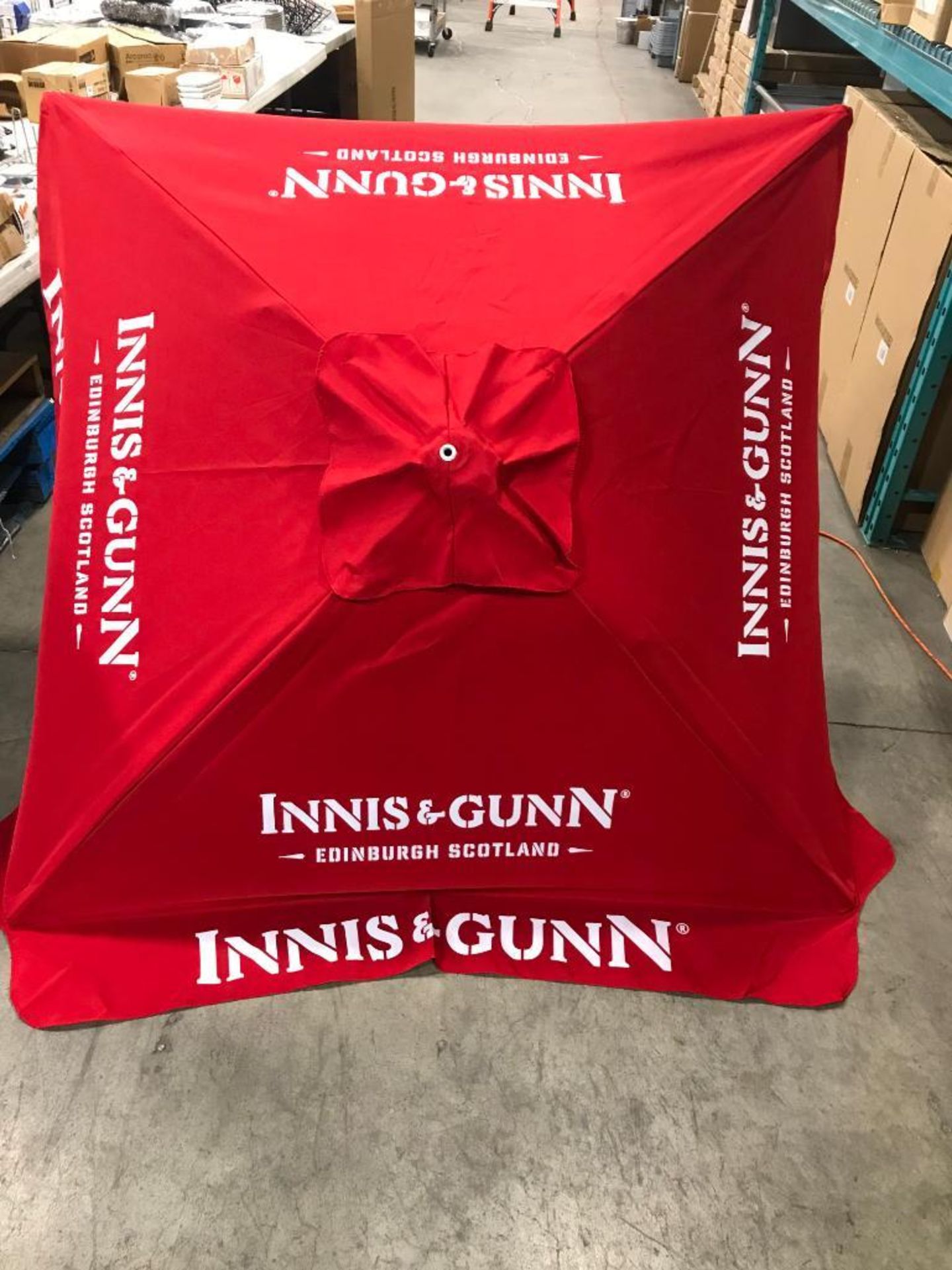 INNIS & GUNN RED PATIO UMBRELLA