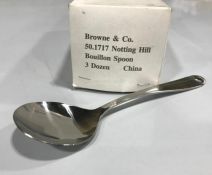 NOTTING HILL HEAVY WEIGHT BOUILLON SPOONS - LOT OF 36 - NEW