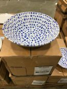 2 CASES OF DUDSON MOSAIC BLUE CHEF'S BOWL 8" - 12/CASE, MADE IN ENGLAND