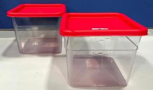 6QT SQUARE POLYCARBONATE STORAGE CONTAINER, UPDATE SCQ-6PC - LOT OF 2 - NEW