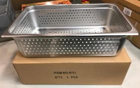 CASE OF 6 - FULL SIZE 2.5" DEEP STAINLESS STEEL PERFORATED INSERT, JOHNSON ROSE 58103 - NEW