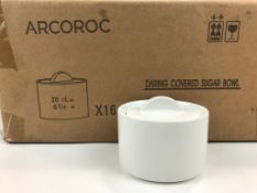 DARING PORCELAIN STACKABLE SUGAR BOWLS, ARCOROC G9902 - LOT OF 16 - NEW