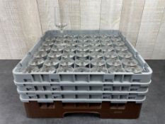 49 COMPARTMENT DISHWASHER RACK - INCLUDES (49) ARCOROC 6OZ CHAMPAGNE FLUTES