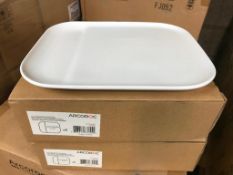 GOURMAND EXPRESS 11" X 9" PORCELAIN RECTANGULAR PLATTER, ARCOROC N5988 - LOT OF 12 - NEW