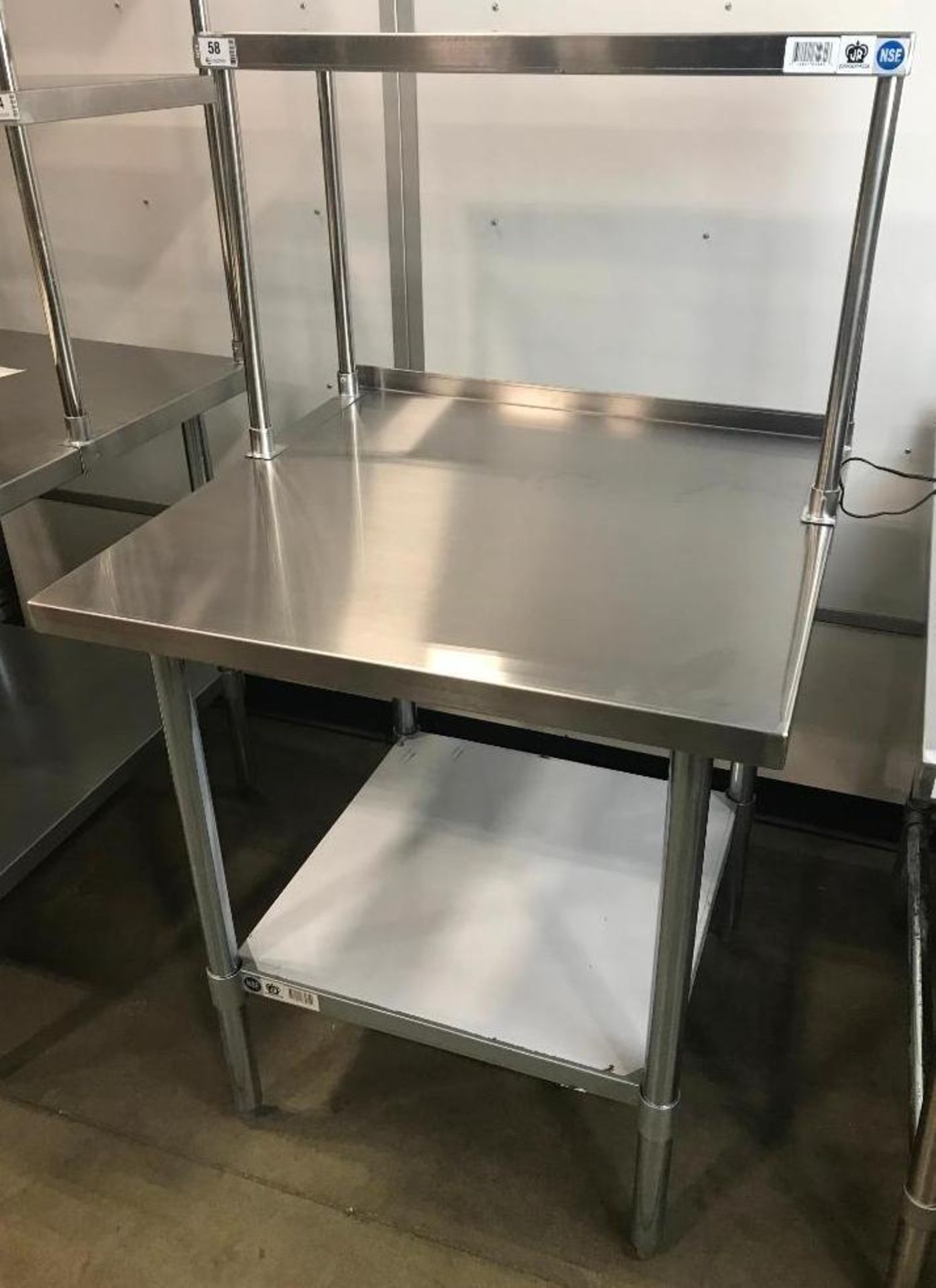 30" X 30" STAINLESS TABLE WITH 12" OVERSHELF - Image 3 of 5