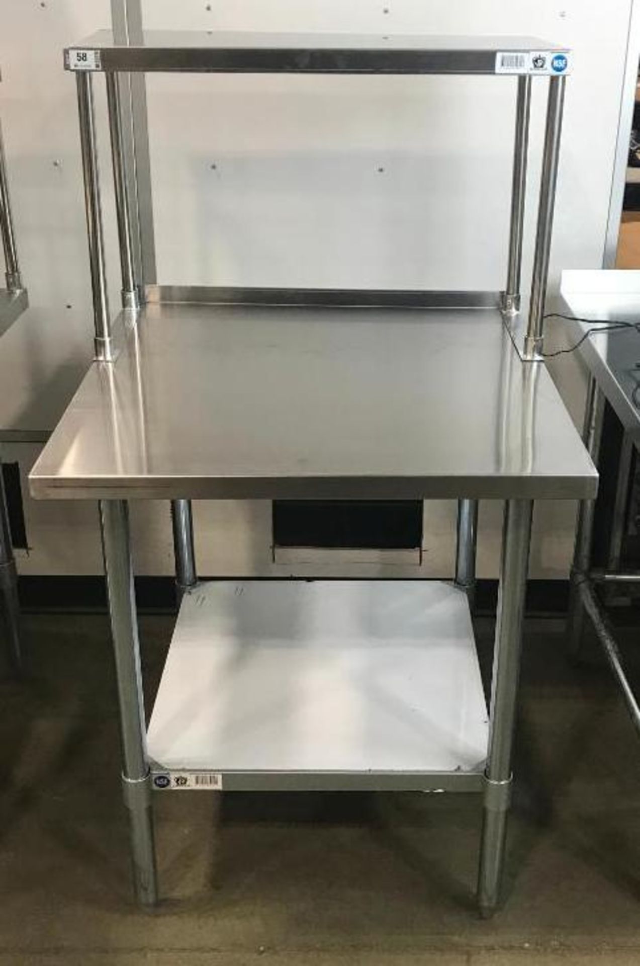 30" X 30" STAINLESS TABLE WITH 12" OVERSHELF - Image 4 of 5