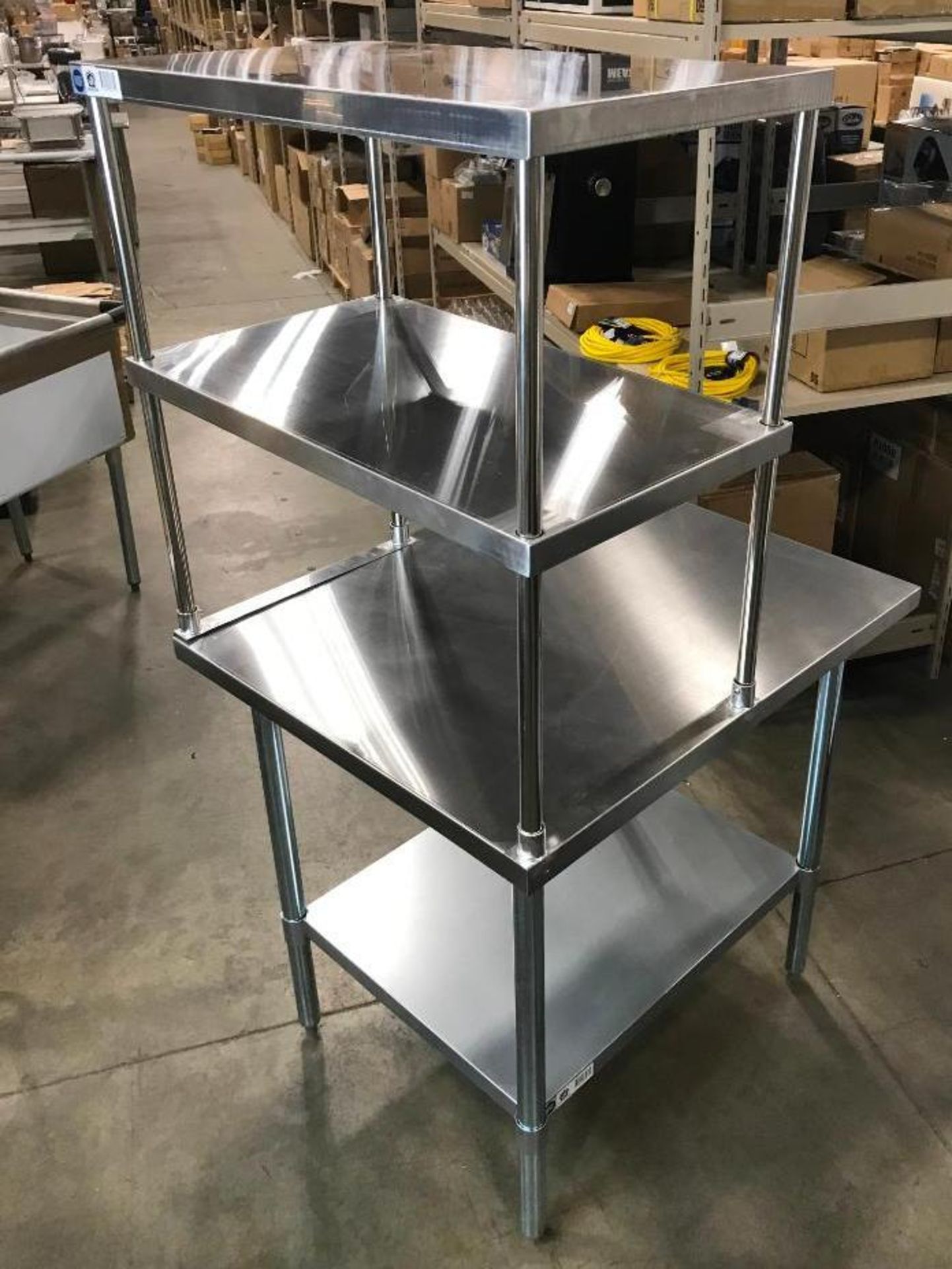 36" X 30" STAINLESS TABLE WITH 18" DOUBLE OVERSHELVES - Image 5 of 5