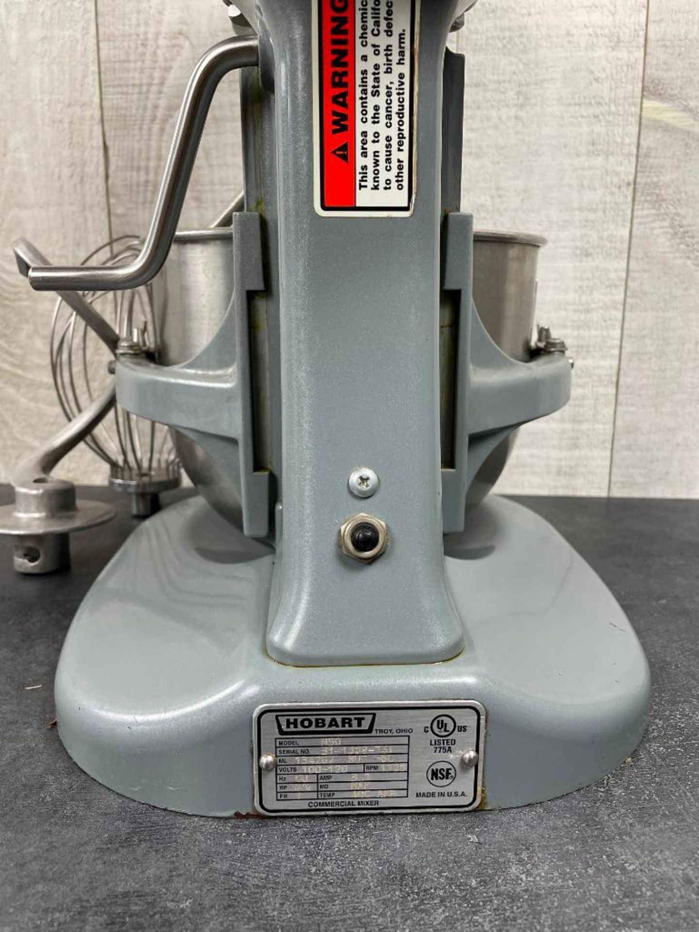 HOBART N50 5QT MIXER WITH HOOK, WHIP, PADDLE - Image 9 of 9