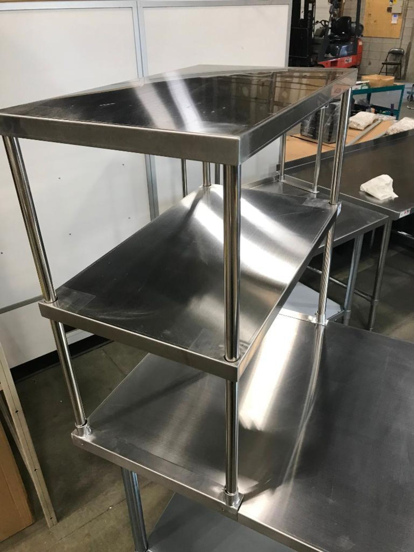 36" X 30" STAINLESS TABLE WITH 18" DOUBLE OVERSHELVES - Image 3 of 5