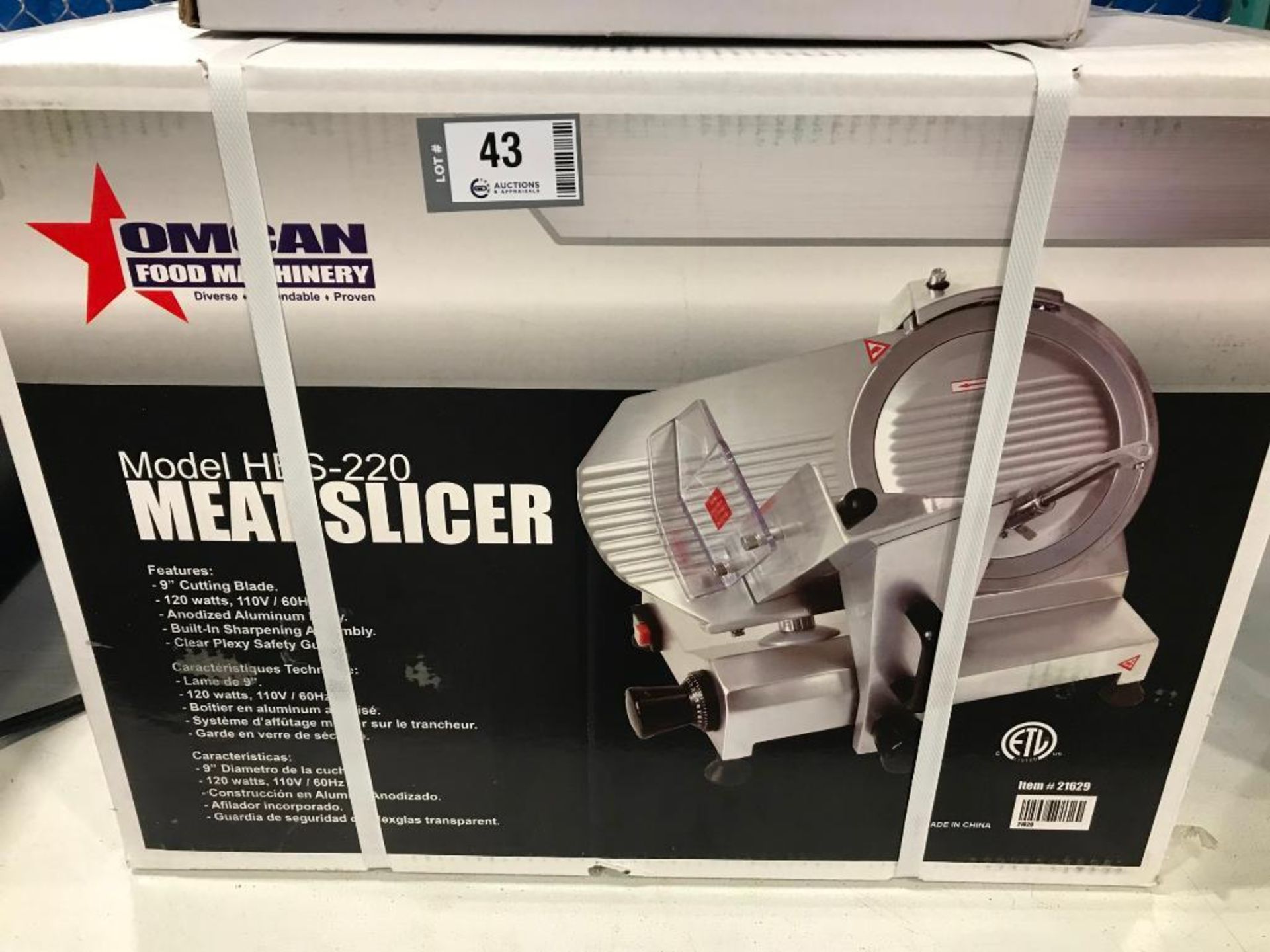 9" MEAT SLICER - OMCAN 21629 - NEW - Image 3 of 3