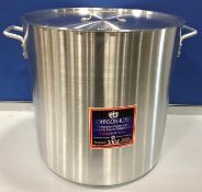 80QT PREMIUM ALUMINUM STOCK POT WITH COVER, JOHNSON ROSE 65580 - NEW