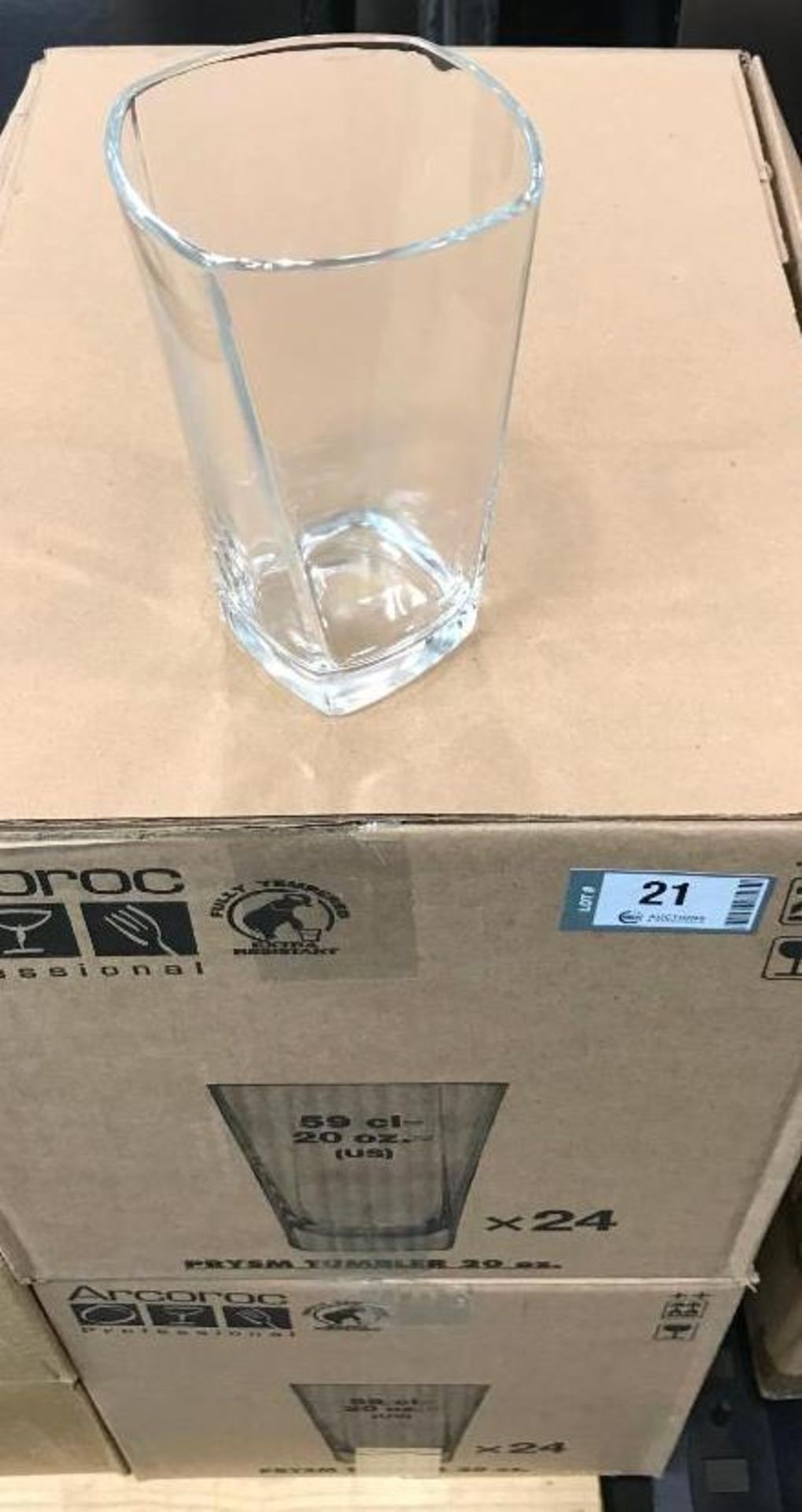 2 CASES OF 20OZ/591ML PRYSM COOLER GLASS, ARCOROC E5213 - 24 PER CASE