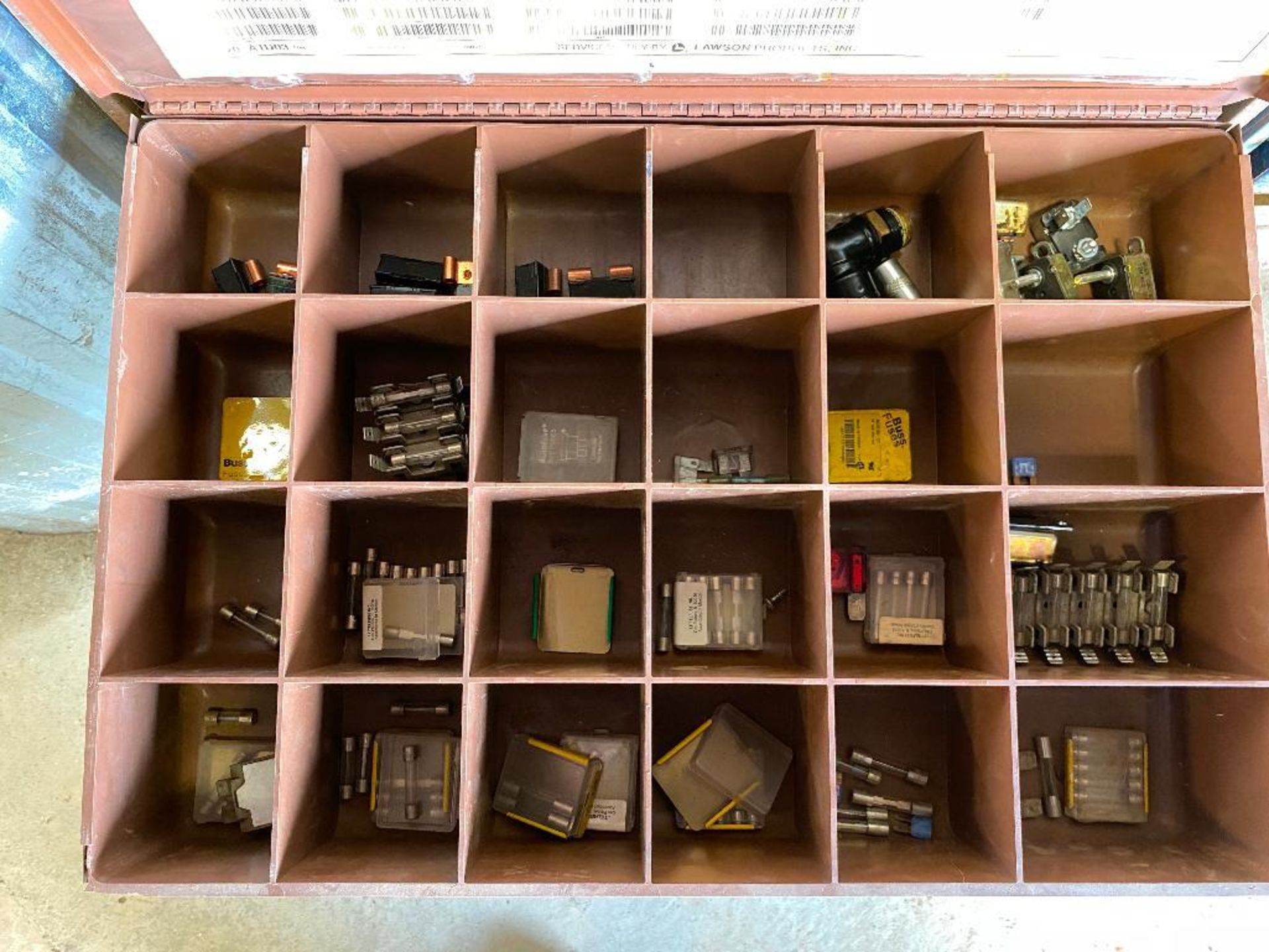 Lot of (14) Lawson Parts Drawers w/ Asst. Contents including, O-Rings, Fittings, Connectors, etc. - Image 14 of 15