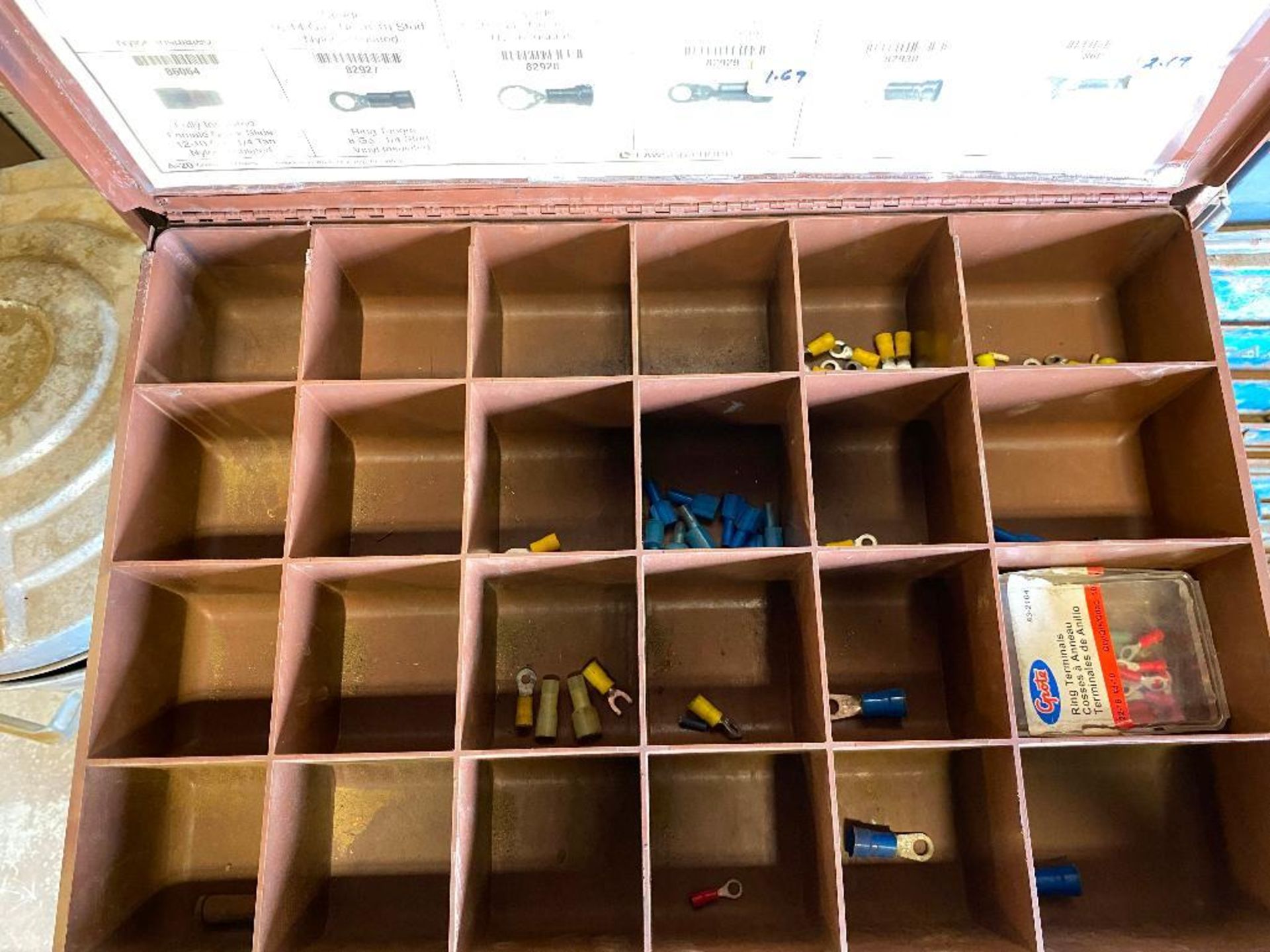 Lot of (14) Lawson Parts Drawers w/ Asst. Contents including, O-Rings, Fittings, Connectors, etc. - Image 7 of 15