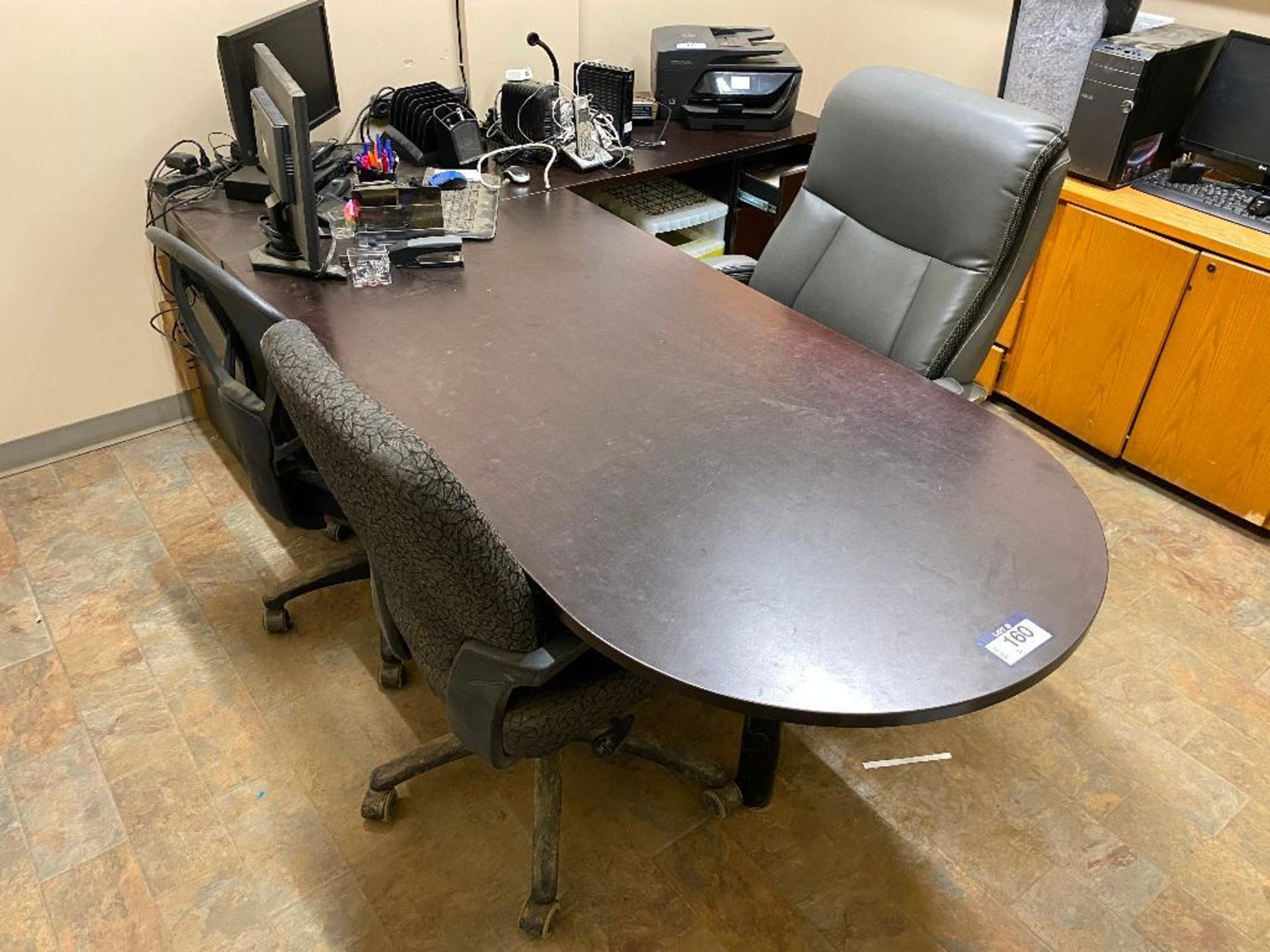 L-Shaped Desk w/ (3) Task Chairs, Credenza, etc. - Image 2 of 3