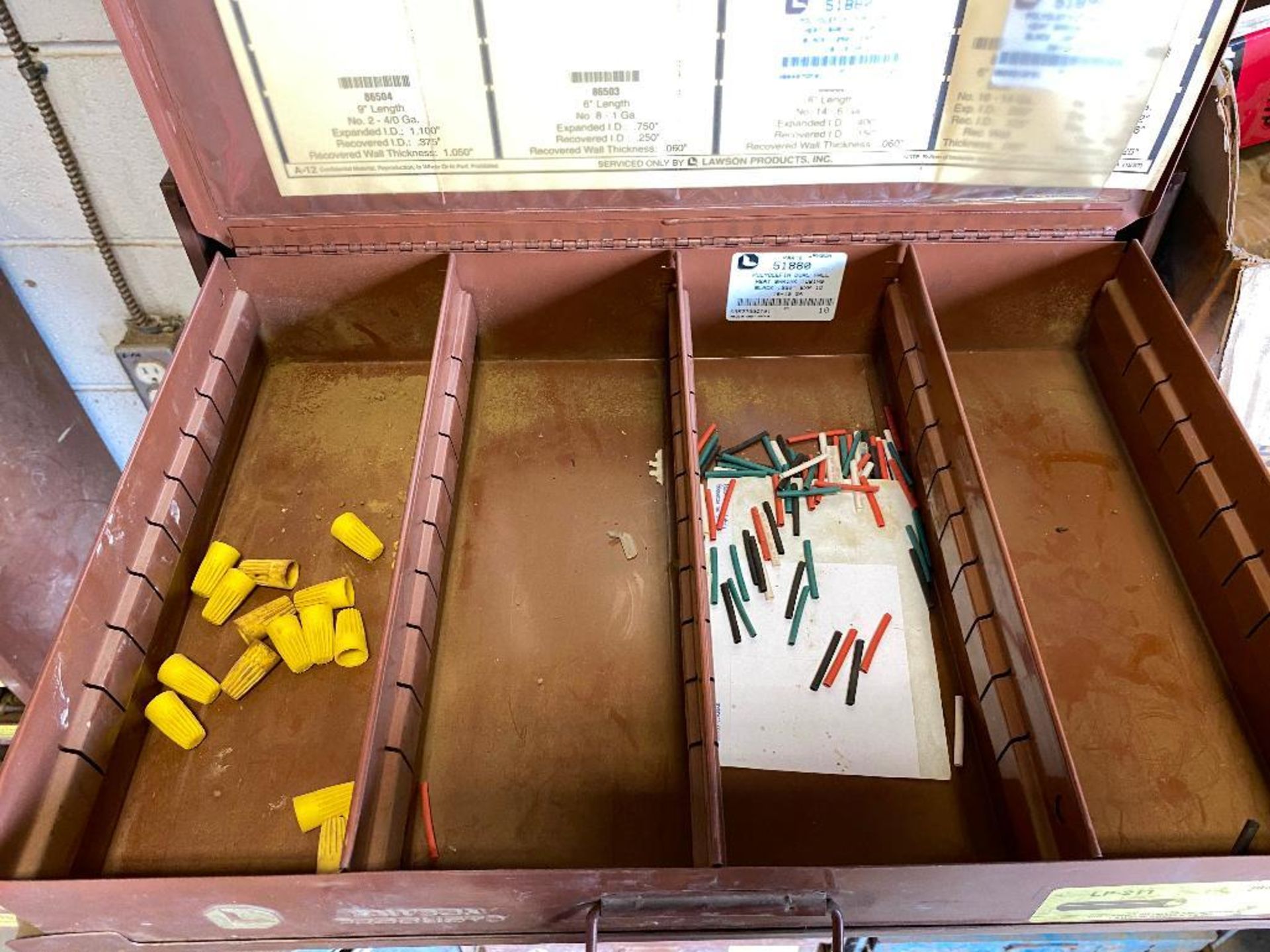 Lot of (14) Lawson Parts Drawers w/ Asst. Contents including, O-Rings, Fittings, Connectors, etc. - Image 2 of 15