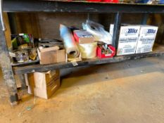 Lot of Asst. Parts and Consumables including Thermostat, Pallet wrap, Grinding Discs, DEF Fluid, etc