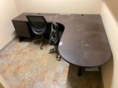 L-Shaped Desk w/ (2) Task Chairs