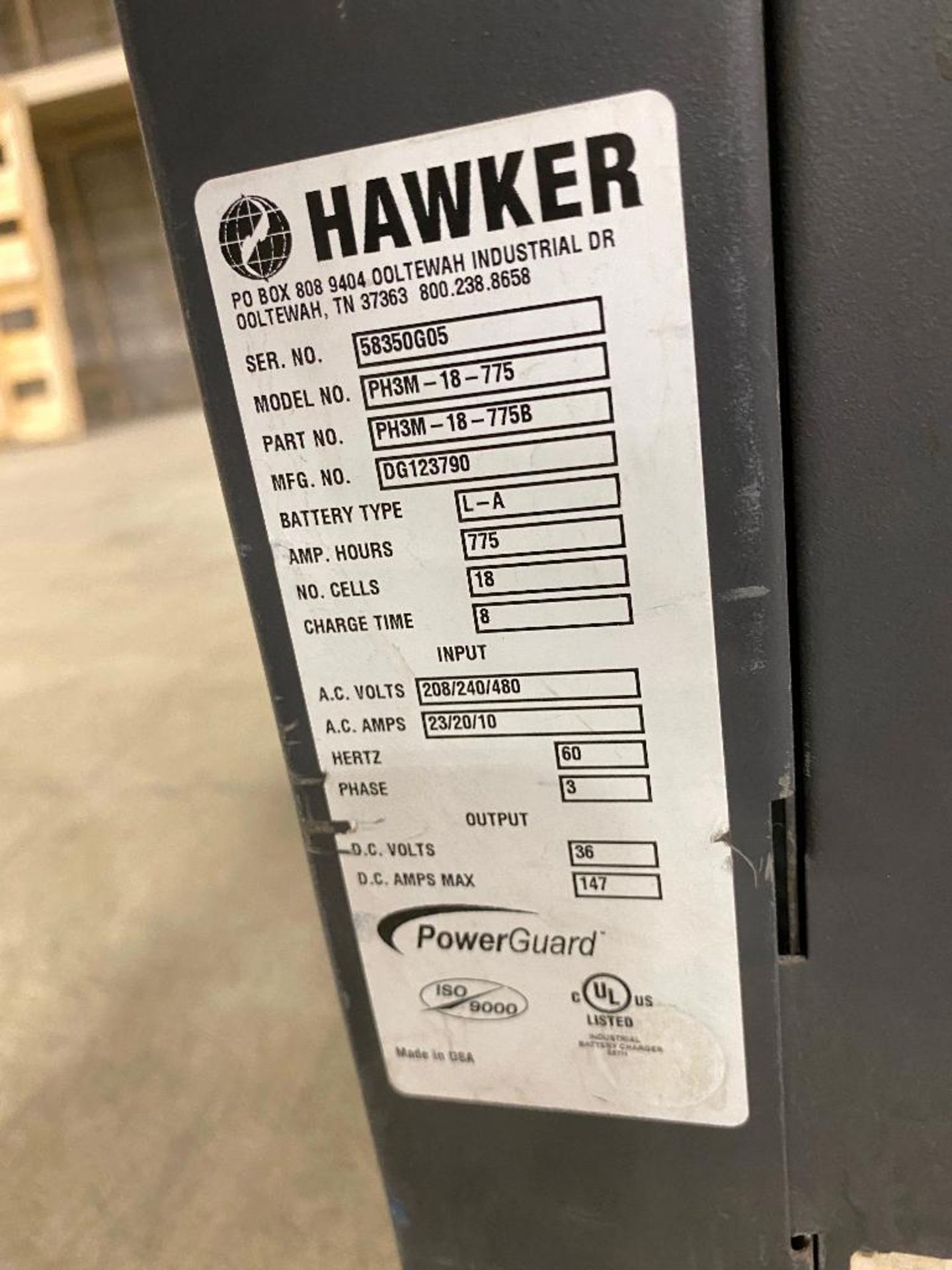 Yale NR035AENL36TE095 Electric Lift Truck w/ Hawker PH3M- 18-775 Battery Charger - Image 11 of 11