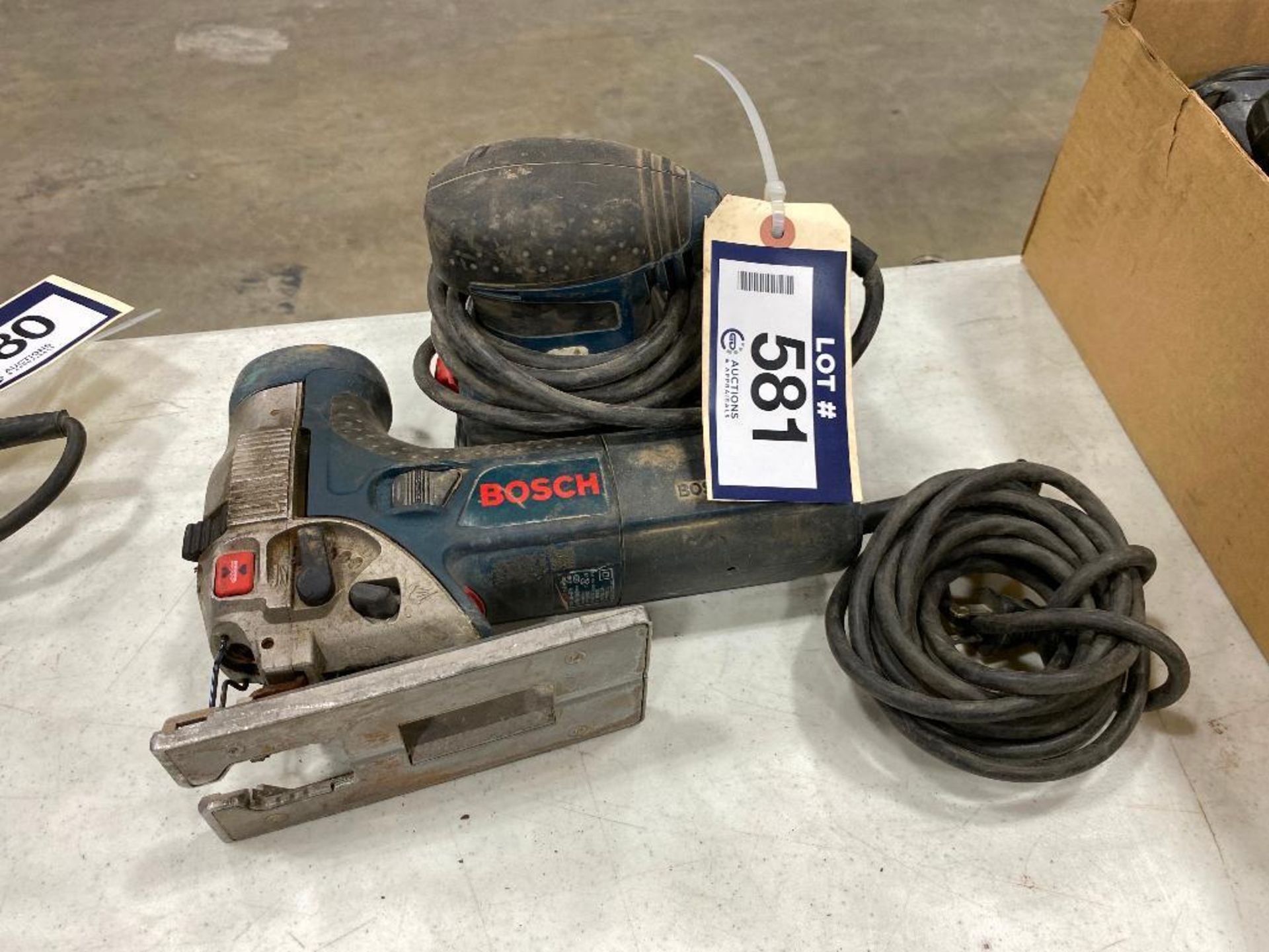 Lot of (1) Bosch 1591EVS Jigsaw and (1) Bosch 1297D 1/4 Sheet Orbital Finishing Sander