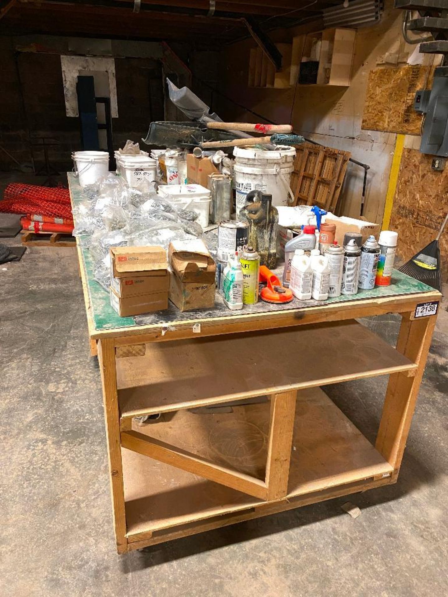 Lot of Work Table w/ Asst. Screws , Paints, etc. - Image 6 of 6