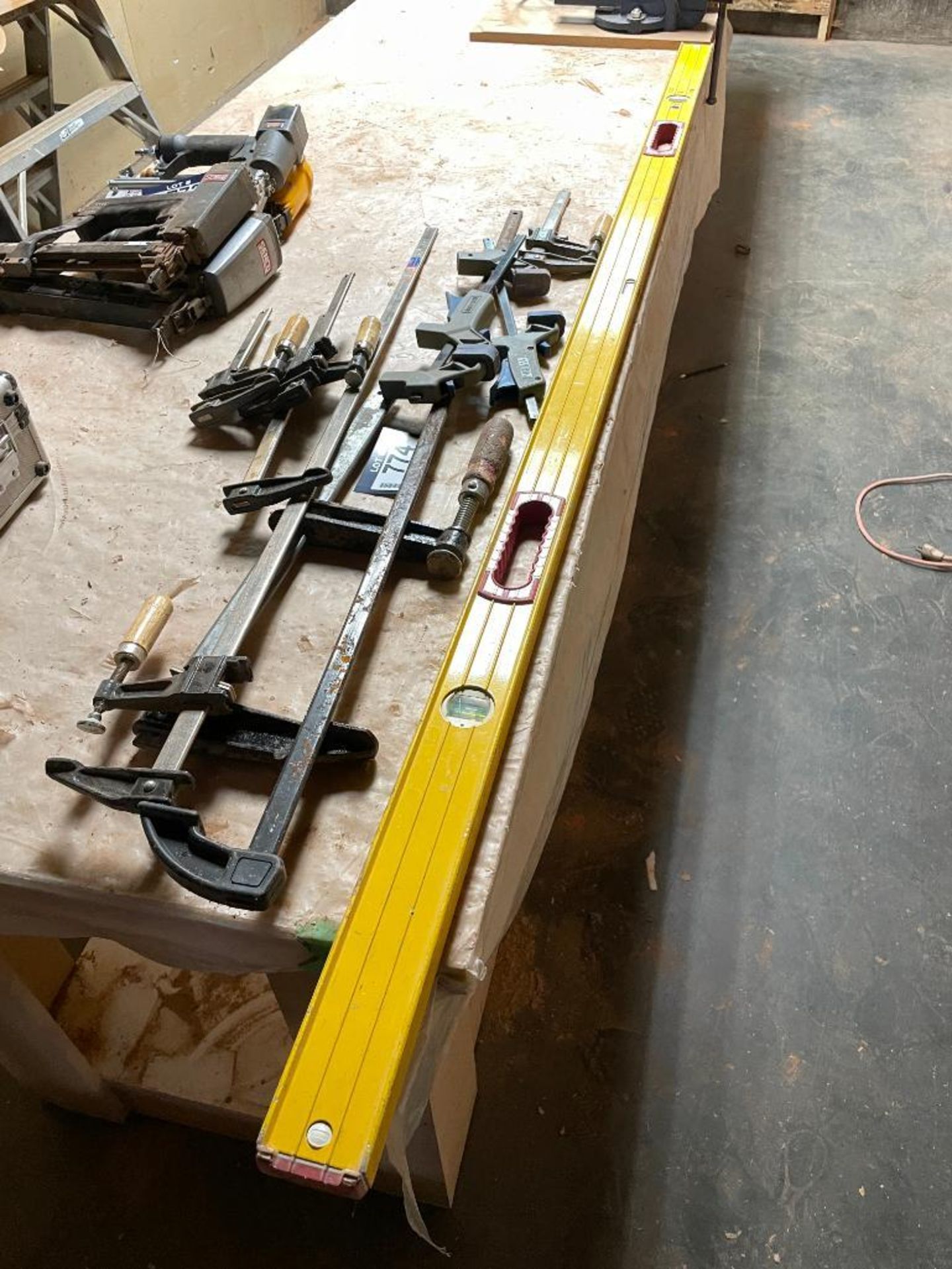 Lot of Asst. Clamps and (1) Level