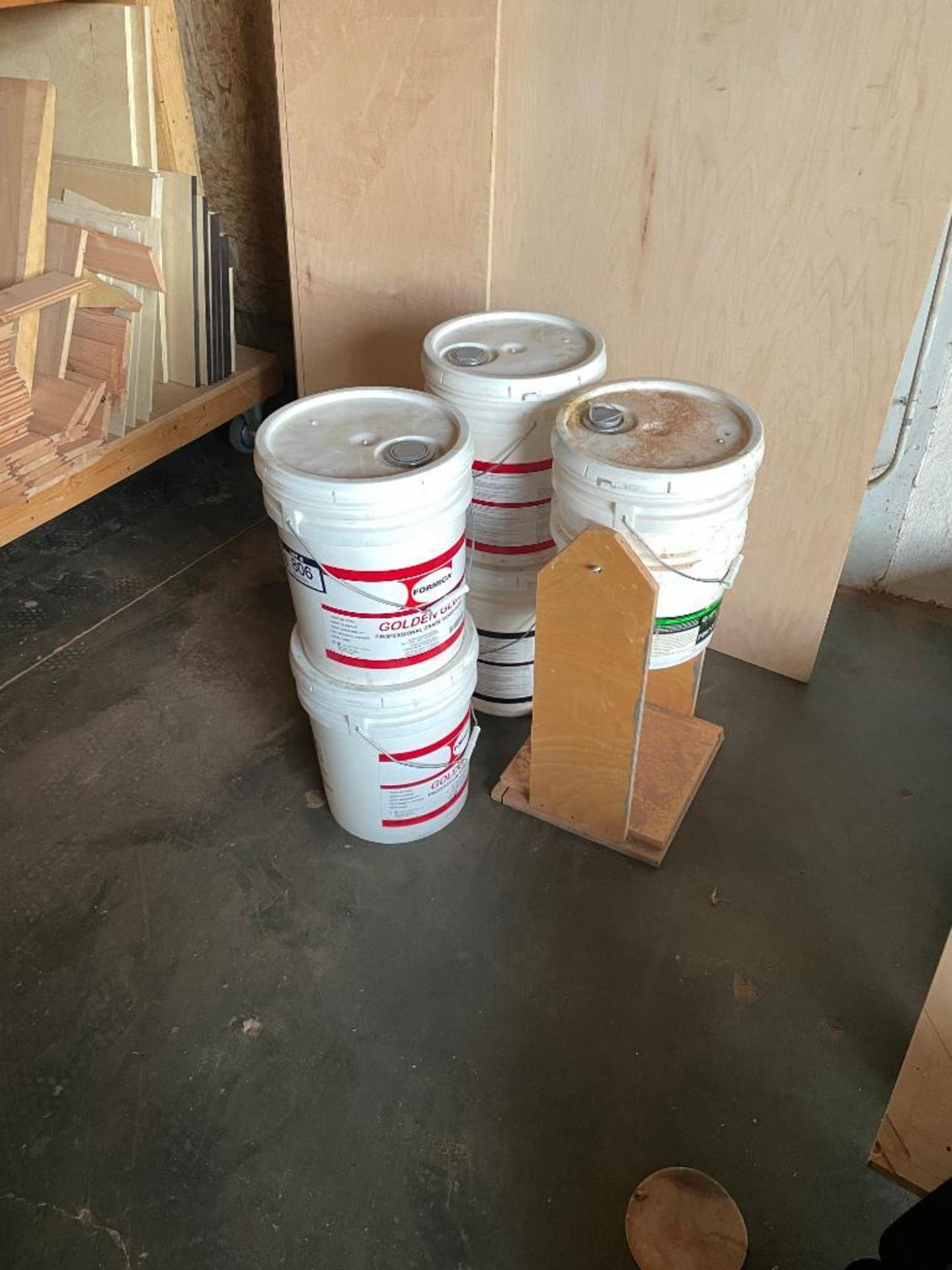 Lot of (5) Pails of Wood Glue