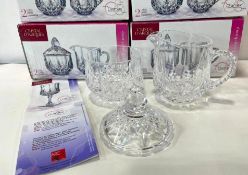 CRISTAL D'ARQUES LONGCHAMP SUGAR & CREAMER SET - LOT OF 4 SETS - NEW