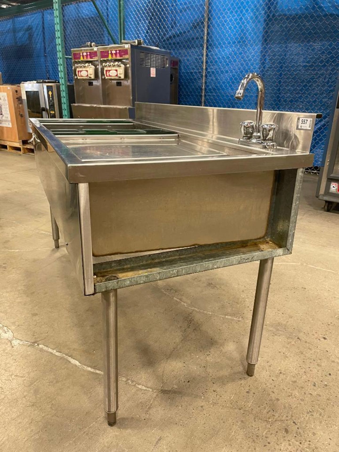 STAINLESS STEEL UNDERBAR WORKSTATION WITH ICE BIN AND SINK - Image 8 of 9