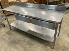 6' STAINLESS STEEL WORK TABLE WITH 2 DRAWERS AND UNDERSHELF