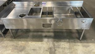 STAINLESS STEEL UNDERBAR WORKSTATION WITH ICE BIN