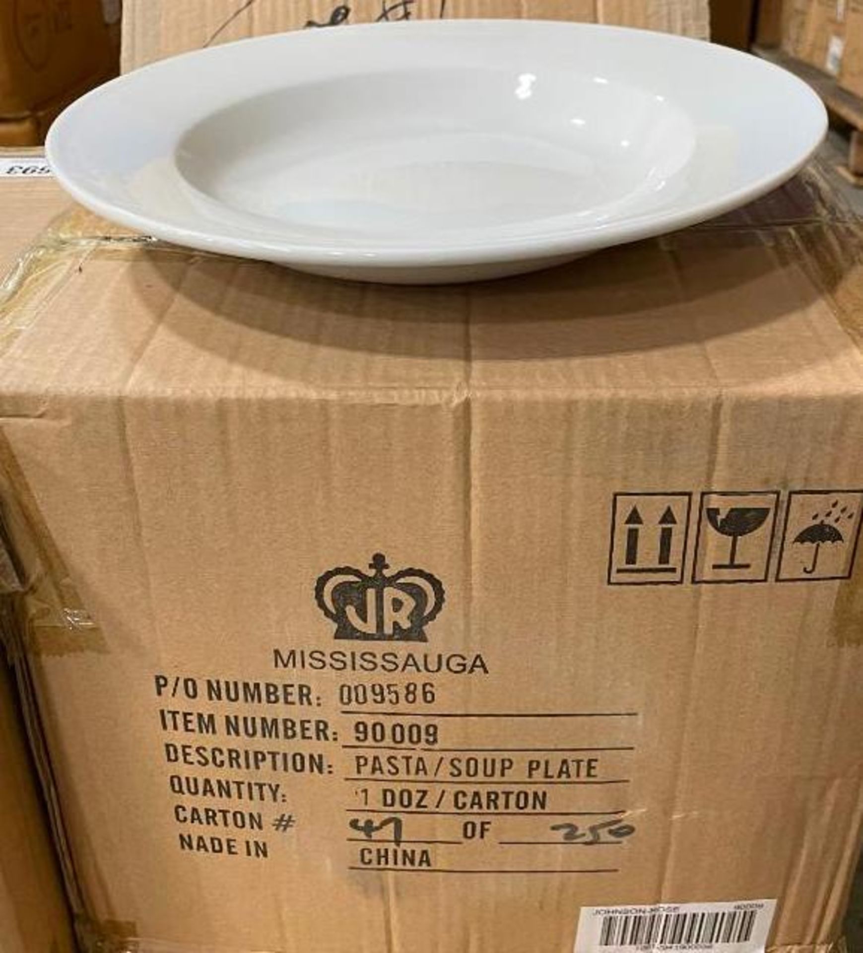 3 CASES OF 11 5/8" RIMMED PASTA / SOUP DISHES, JOHNSON ROSE 90009, CASE OF 12 - NEW