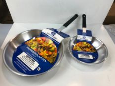 12" & 8" ALUMINUM FRY PAN W/NON-SLIP HEAT RESISTANT HANDLE - JR 63232, 63228 - NEW