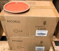 2 CASES OF CANYON RIDGE ORANGE 8" PLATES - 36/CASE, ARCOROC - NEW