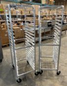 LOT OF (2) 20 TIER ALUMINUM BUN PAN RACK