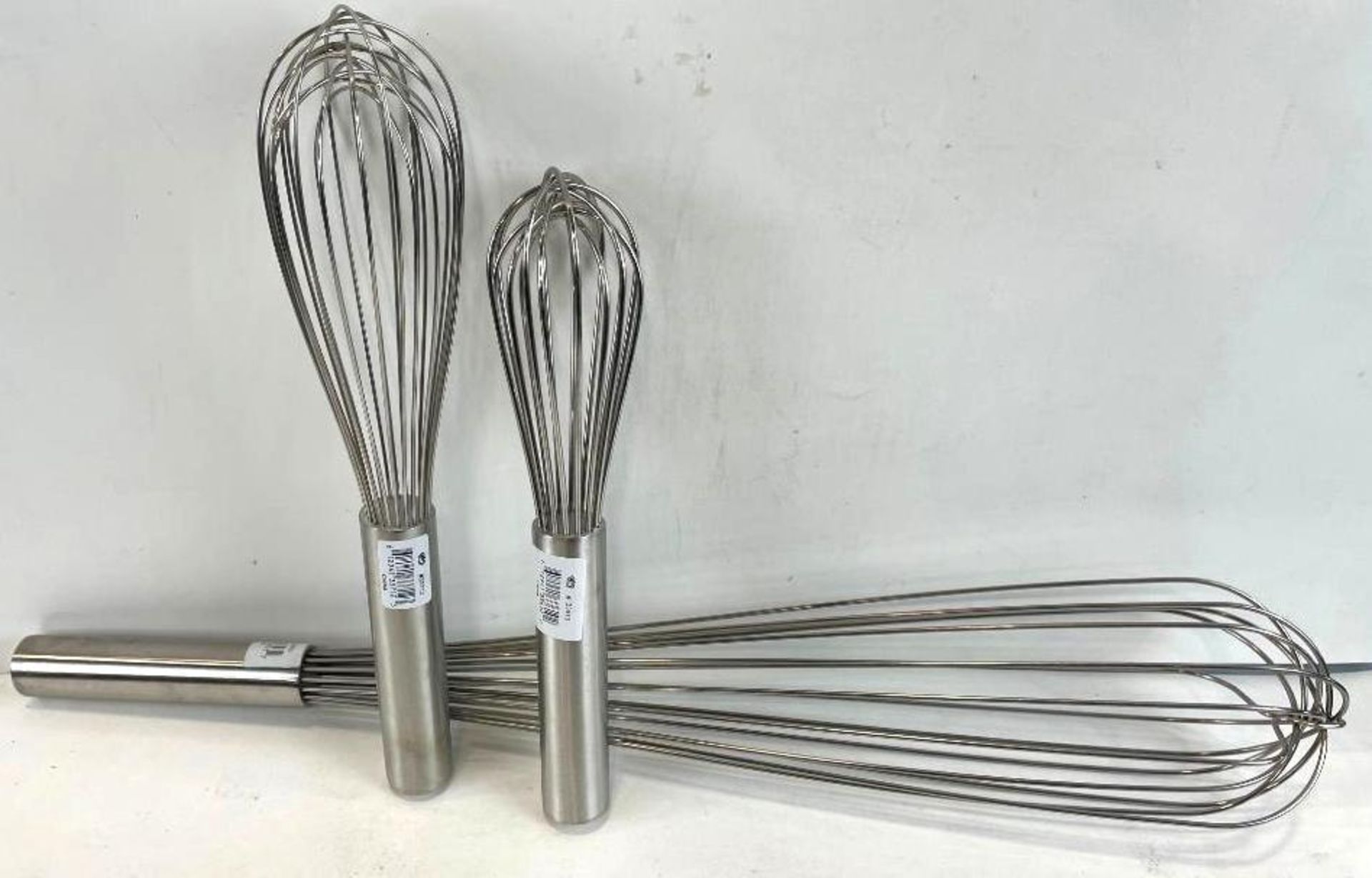 LOT OF (3) ASSORTED SIZE STAINLESS STEEL WHISKS - Image 3 of 3
