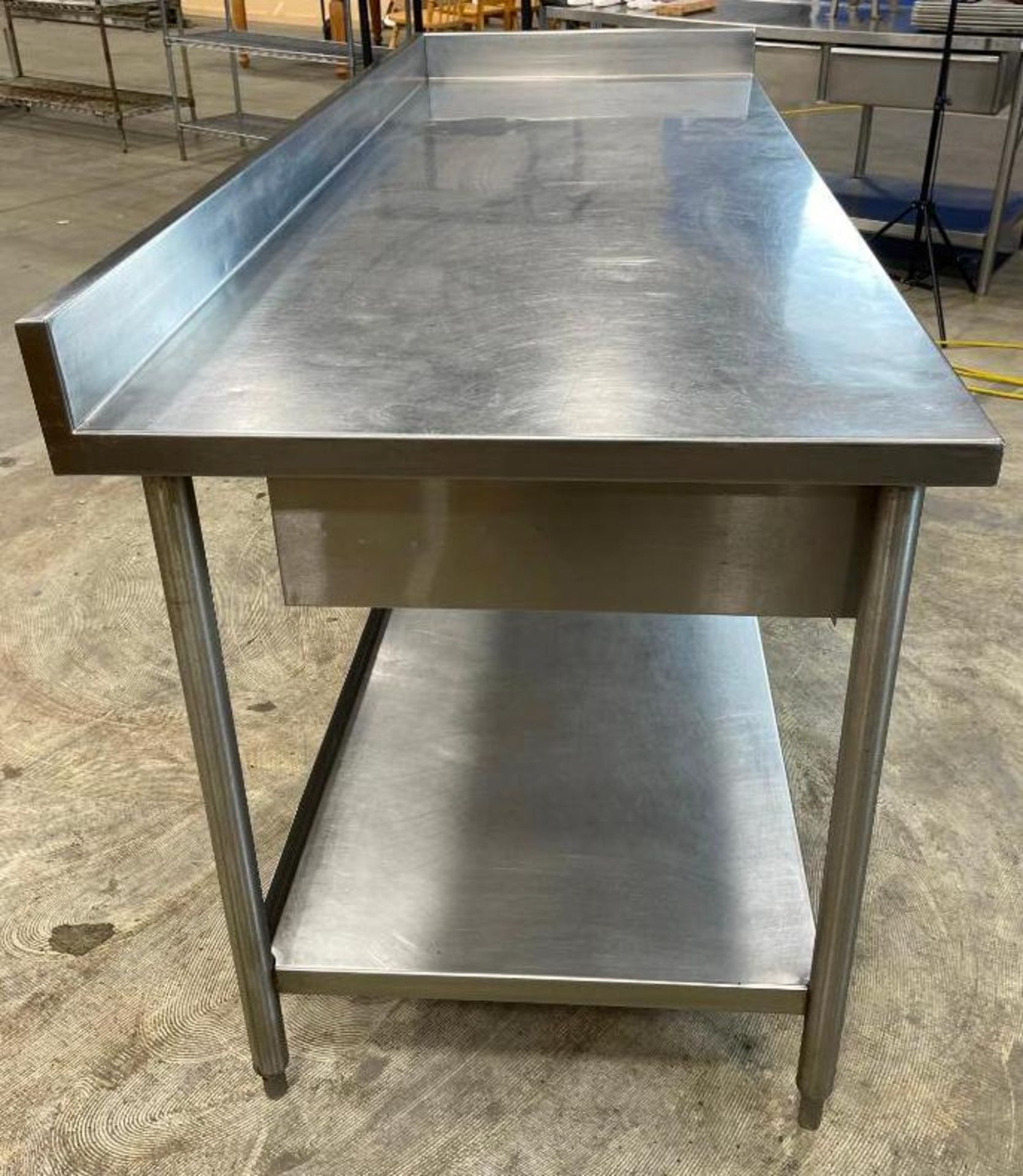 STAINLESS STEEL WORK TABLE WITH 3 DRAWERS AND UNDERSHELF - Image 6 of 11