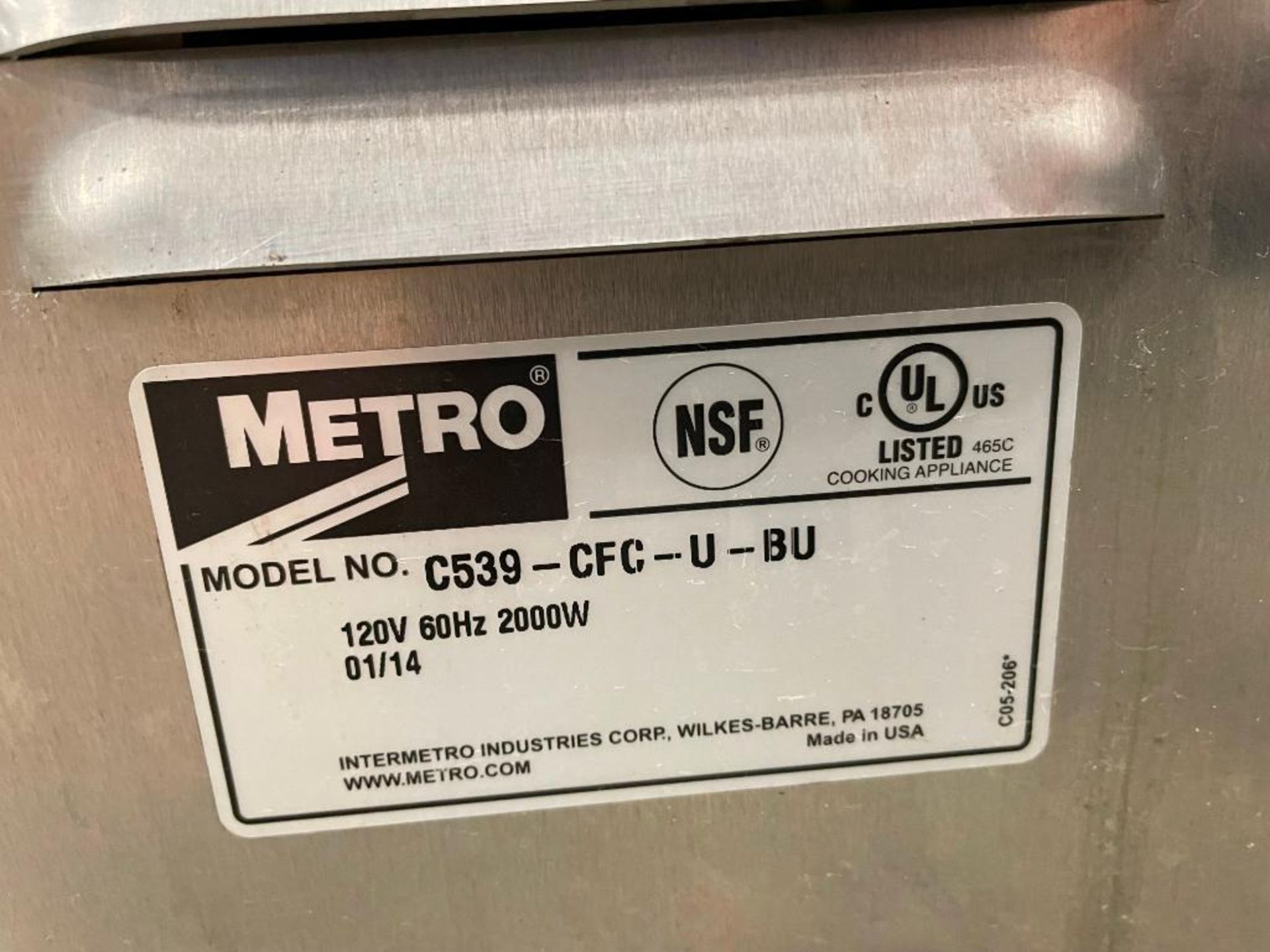 METRO C539-CFC-U-BU C5 3 SERIES HEATED HOLDING AND PROOFING CABINET WITH CLEAR DOOR - Image 13 of 13