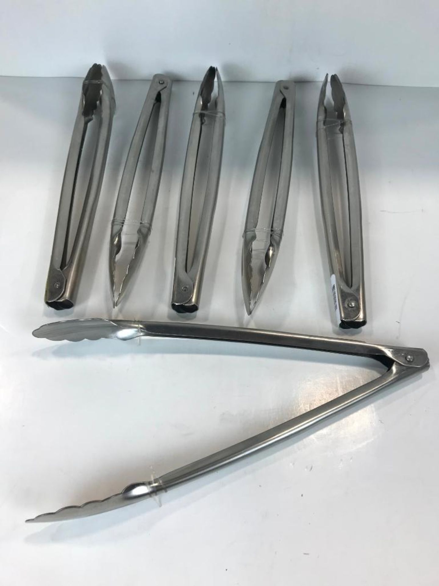 12" STAINLESS EXTRA HEAVY DUTY TONGS - LOT OF 6 - NEW