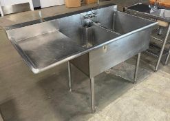 STAINLESS STEEL 2 WELL SINK WITH LEFT HAND DRAIN BOARD