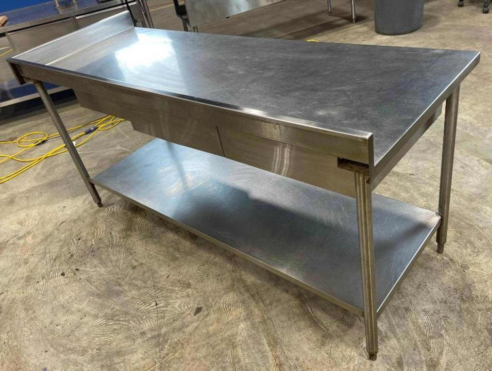 STAINLESS STEEL WORK TABLE WITH 3 DRAWERS AND UNDERSHELF - Image 5 of 11