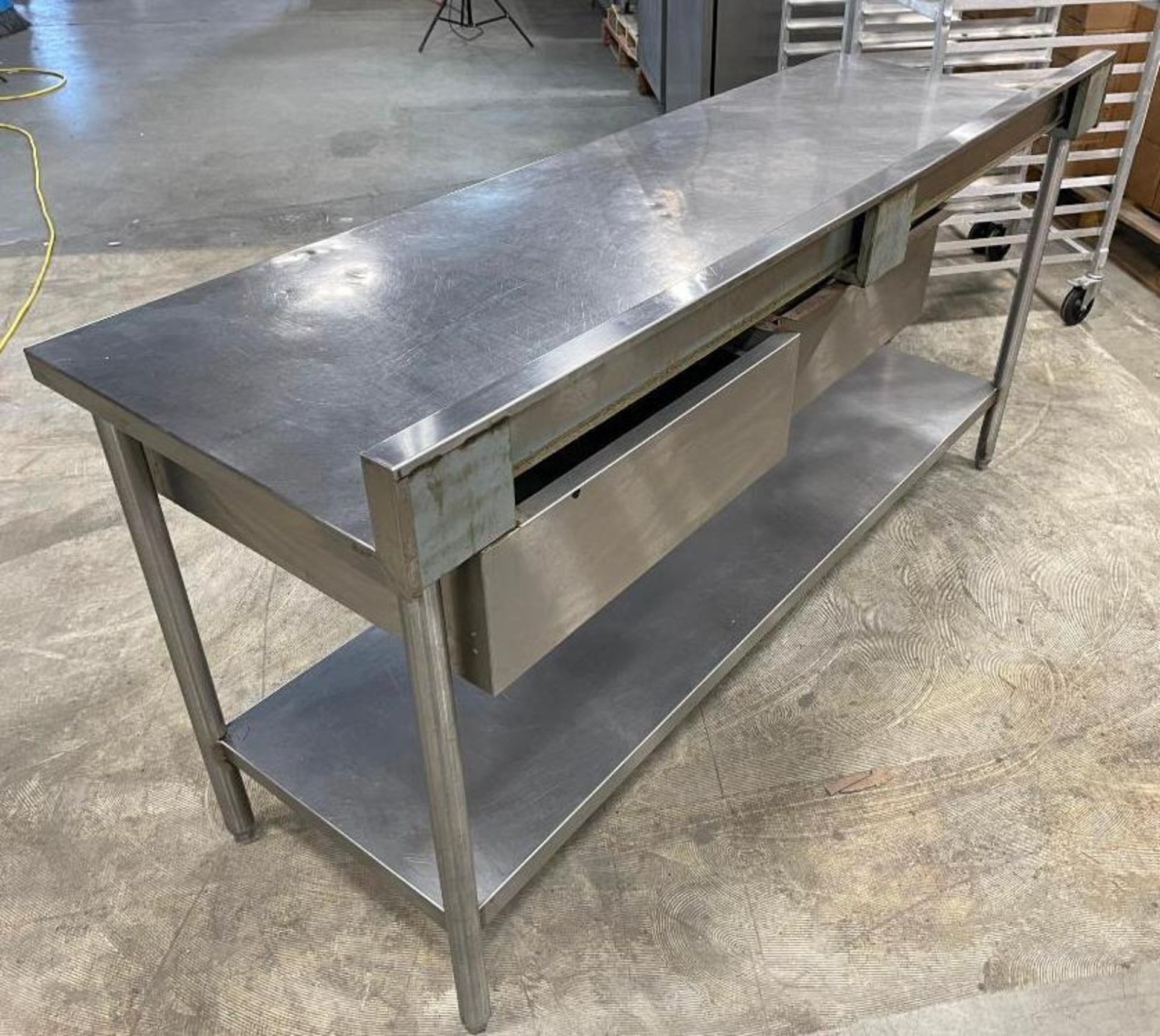 6' STAINLESS STEEL WORK TABLE WITH 2 DRAWERS AND UNDERSHELF - Image 4 of 7
