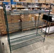 4 TIER GREEN WIRE STORAGE RACK