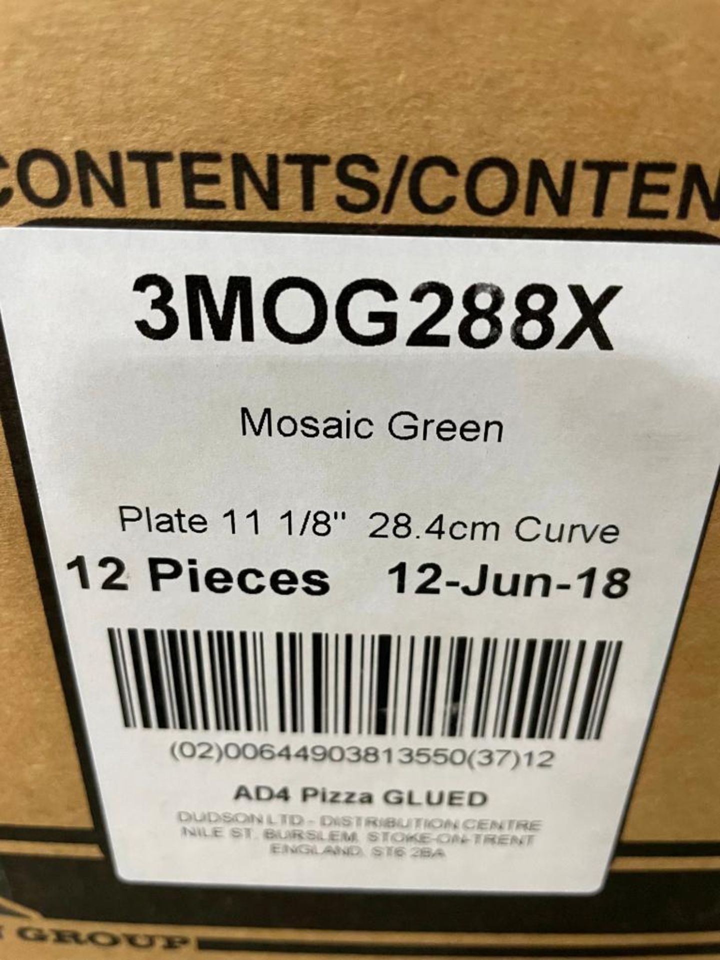 4 CASES OF DUDSON MOSAIC GREEN 11 1/8" PLATES - 12/CASE, MADE IN ENGLAND - Image 7 of 7